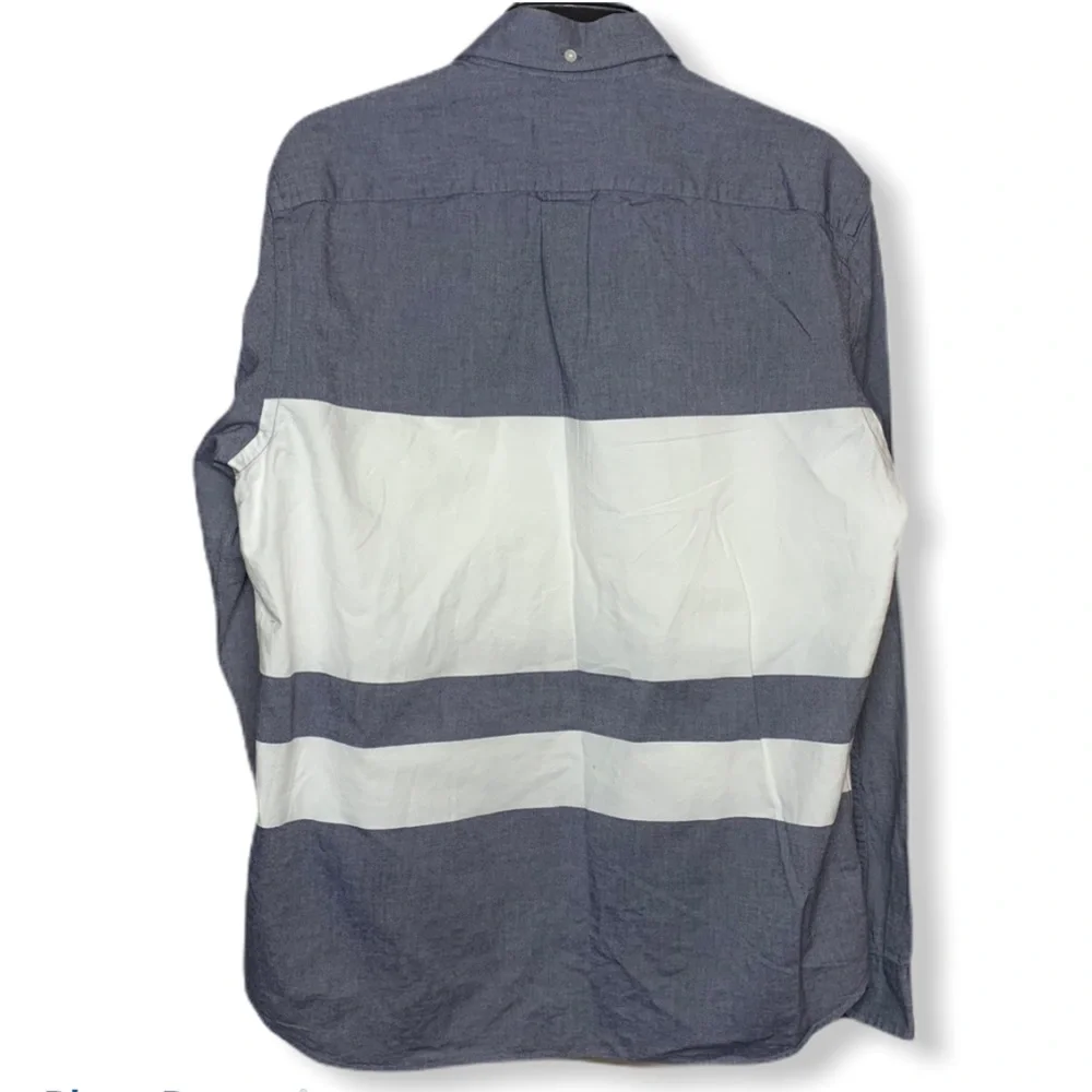 J.Crew Men’s Casual Button-Down Shirt | M | Blue & White | Classic Style